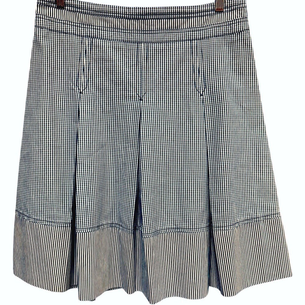 MaxMara‎ Sportmax Code Gingham Pleated Casual Tailored Skirt Cotton 10 $595 NEW